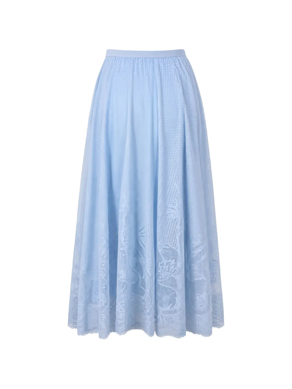 Fabiana Filippi floral-lace flared skirt - Blu