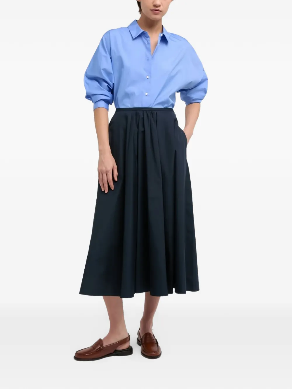  Aspesi Buttoned Poplin Shirt - Blue 
