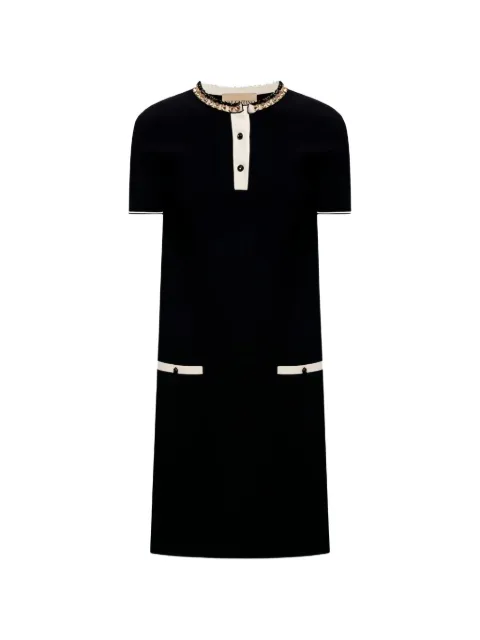 Valentino Garavani button collar midi dress