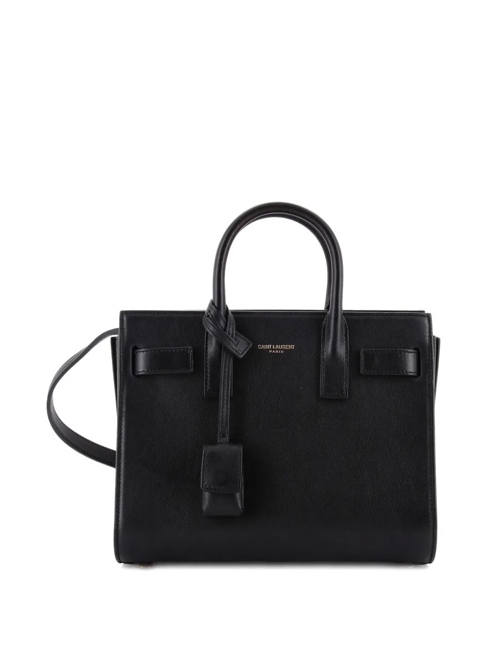 Pre-owned Saint Laurent Sac De Jour Nm Bag Leather Nano Tote Bag In Black