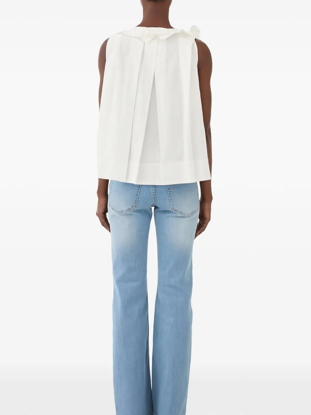  Eleh Ruffled Pleated Top - White 