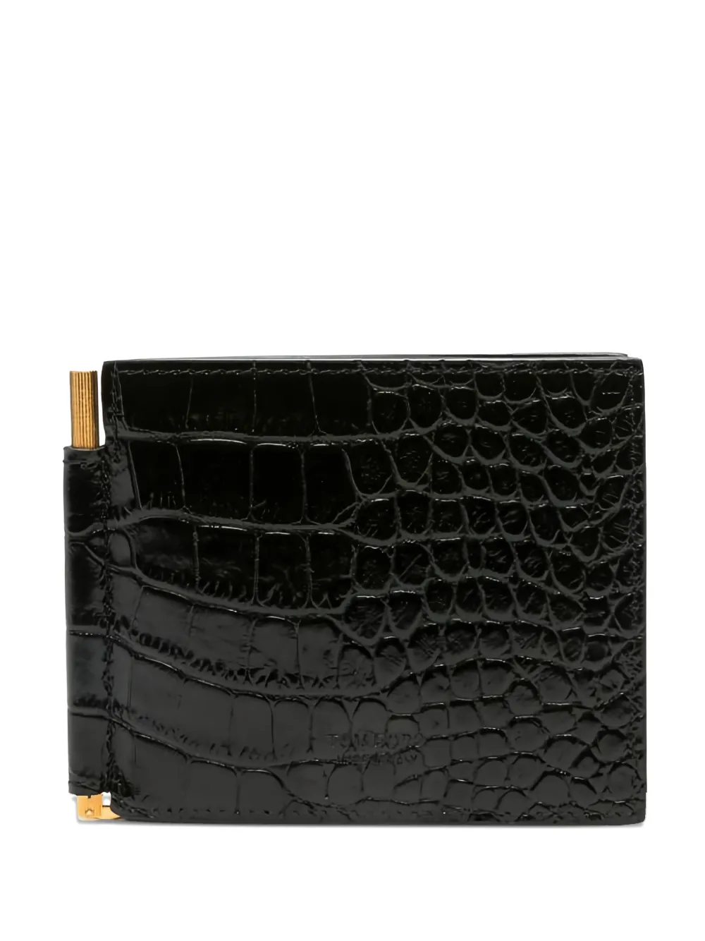 TOM FORD crocodile-effect money clip wallet - Nero