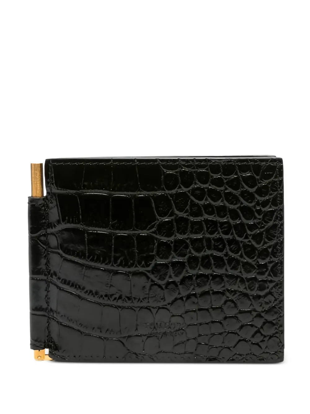 TOM FORD crocodile-effect money clip wallet - Nero