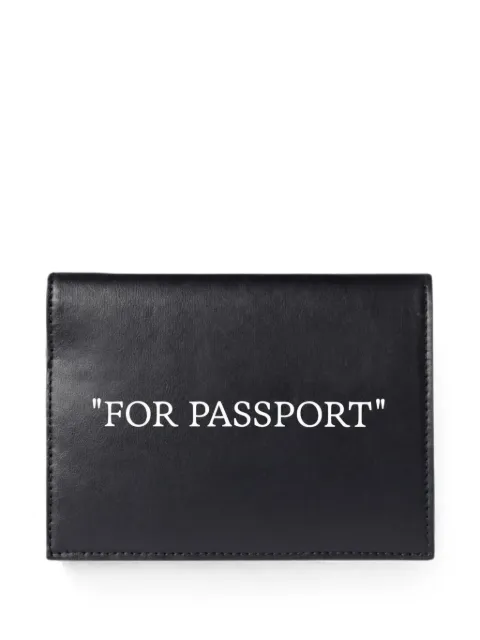 Off-White funda para pasaporte de piel con logo estampado
