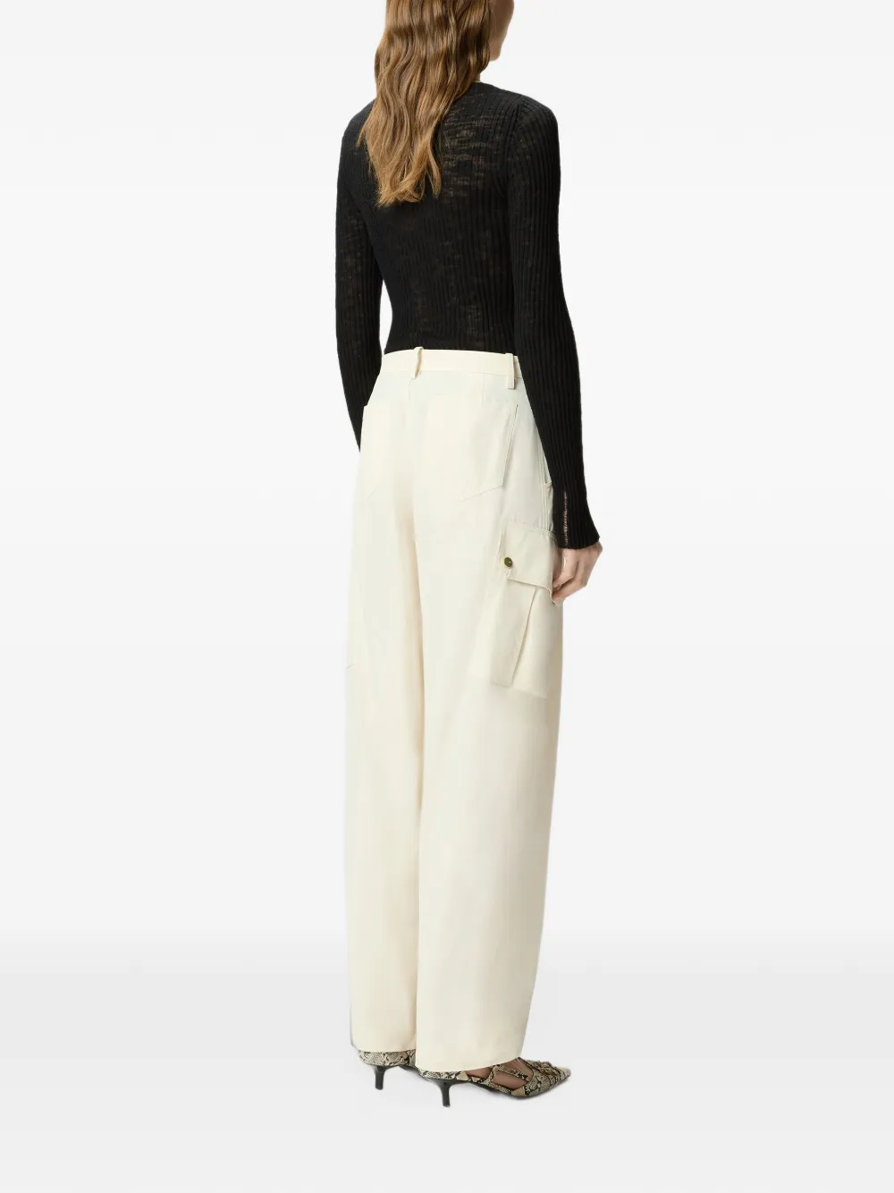 PINKO Flowing katoenen broek Beige