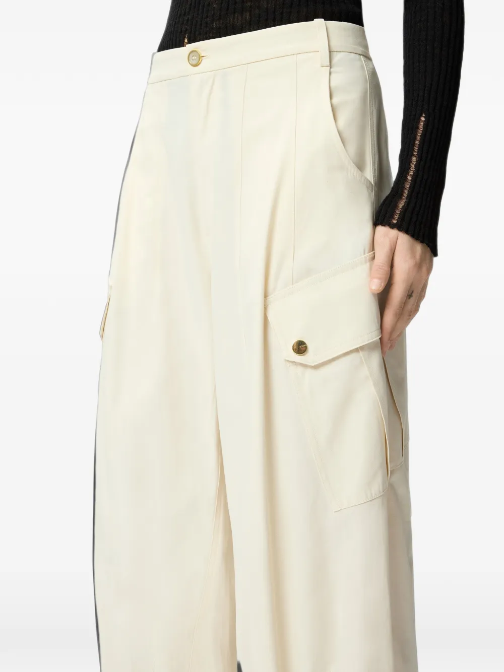 PINKO Flowing katoenen broek Beige
