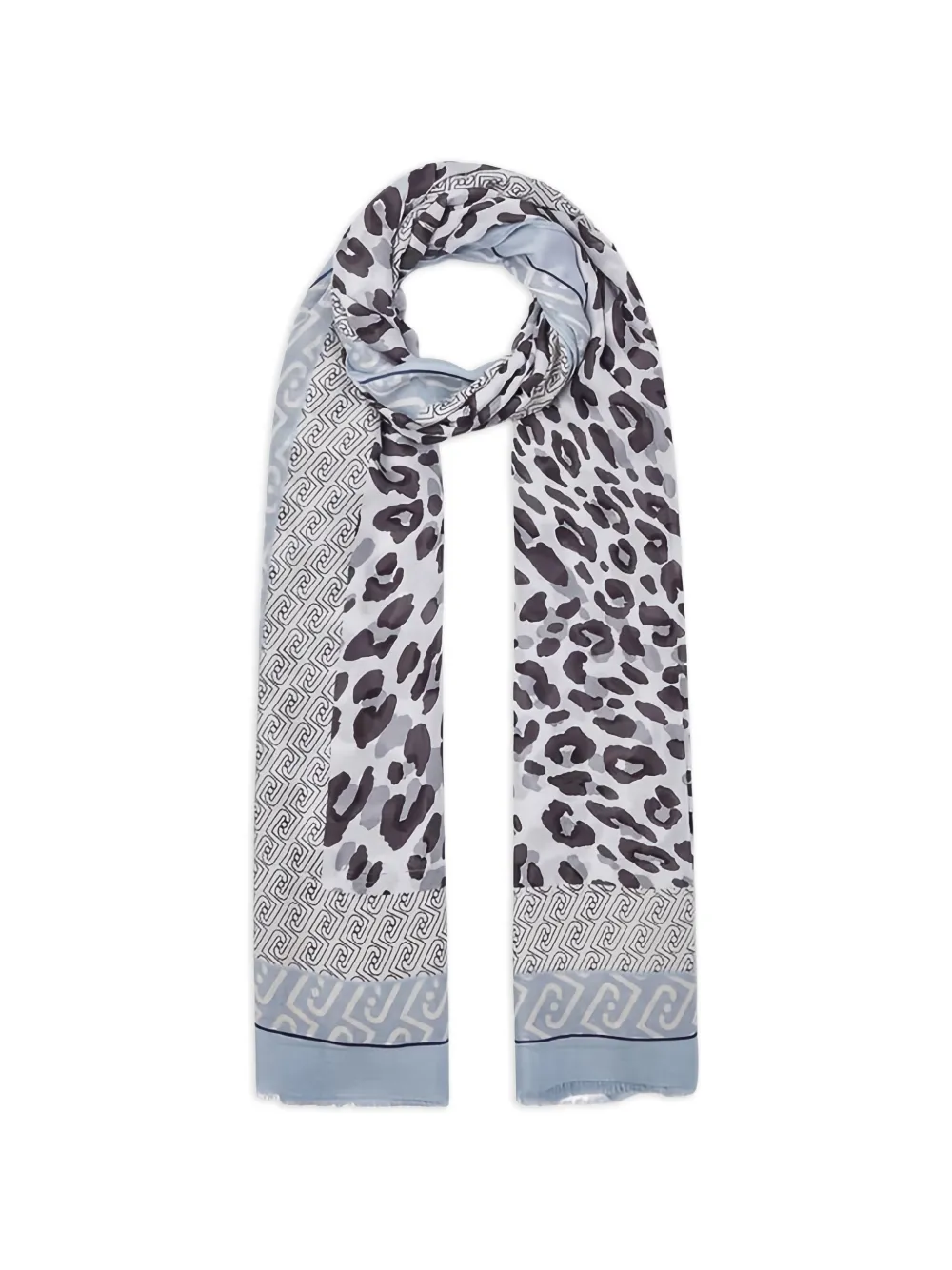 LIU JO geometric animal-print scarf - Blu