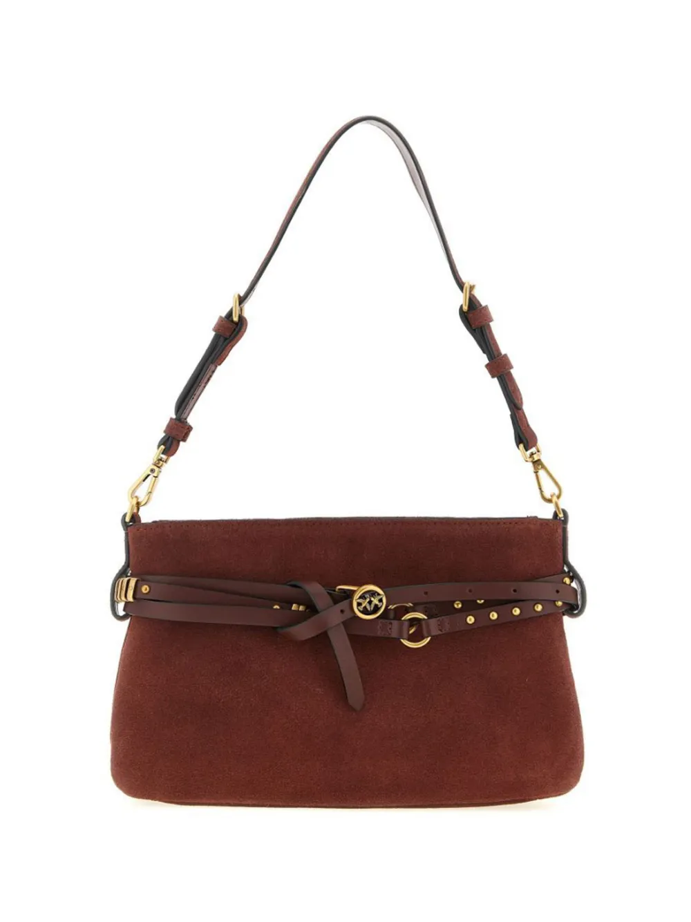 PINKO studded shoulder bag - Marrone