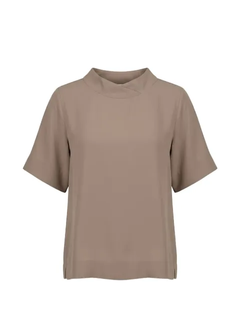 Seventy crossover-neck short-sleeve blouse