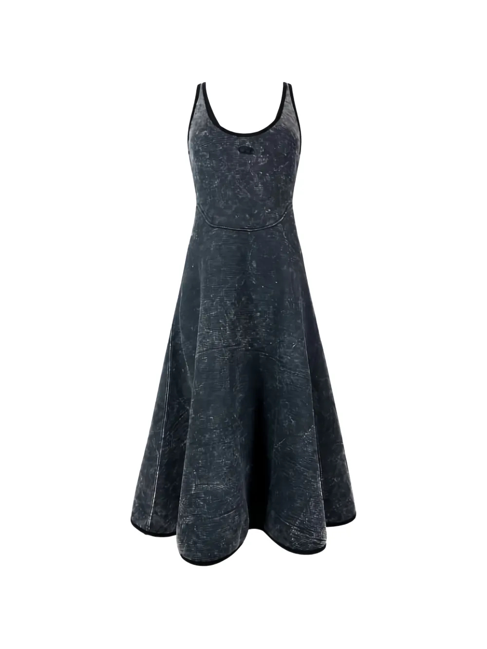 Diesel acid-wash A-line midi dress - Grau