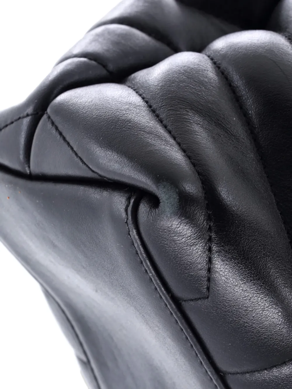 Pre-owned Saint Laurent Loulou Matelasse Chevron Leather Medium Shoulder Bag In Black