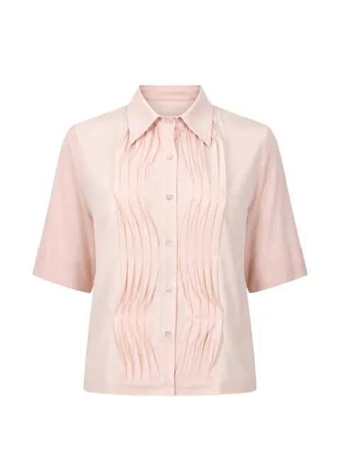 Seventy pintuck-pleated short-sleeved shirt