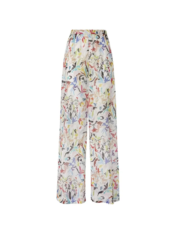 Missoni Floral Palazzo Pants in White