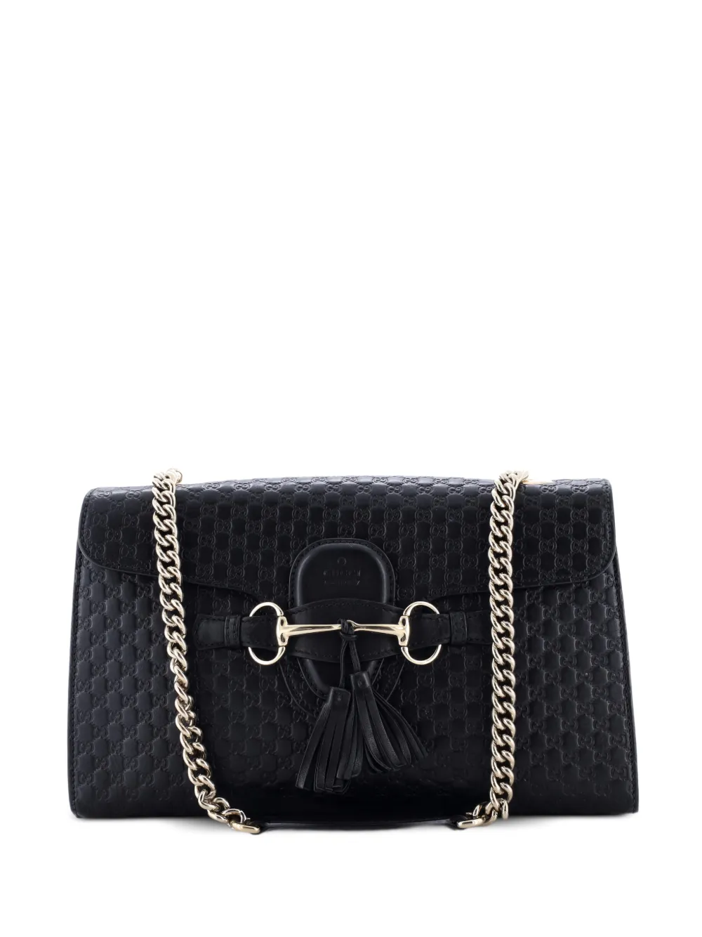Gucci Pre-Owned Emily Chain Flap Bag Microguccissima Leather Medium shoulder bag - Nero