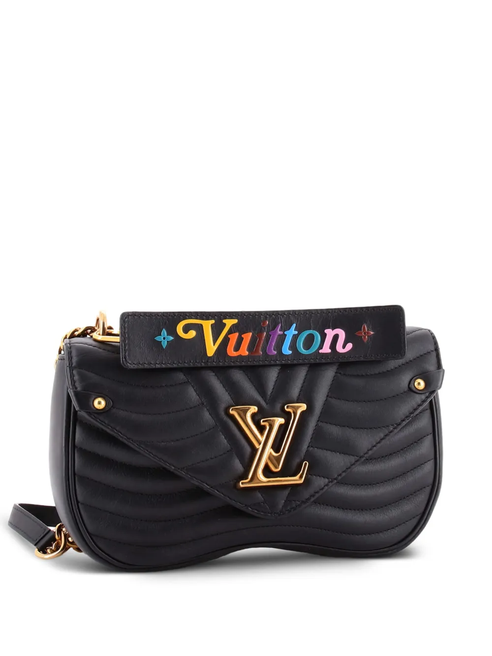 Louis Vuitton Pre-Owned New Wave Chain Bag Quilted Leather MM crossbody bag - Nero