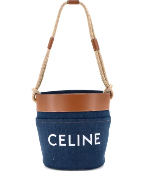 Celine Pre-Owned Rope Denim Small bucket bag