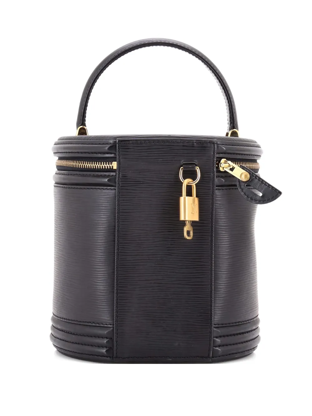 Pre-owned Louis Vuitton Cannes Beauty Case Epi Leather Satchel In Black