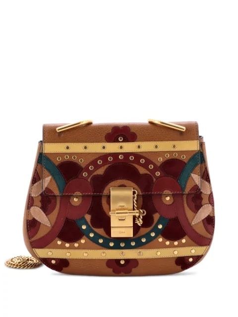 Chloé Pre-Owned Drew Patchwork Studded Leather with Suede Small crossbody bag