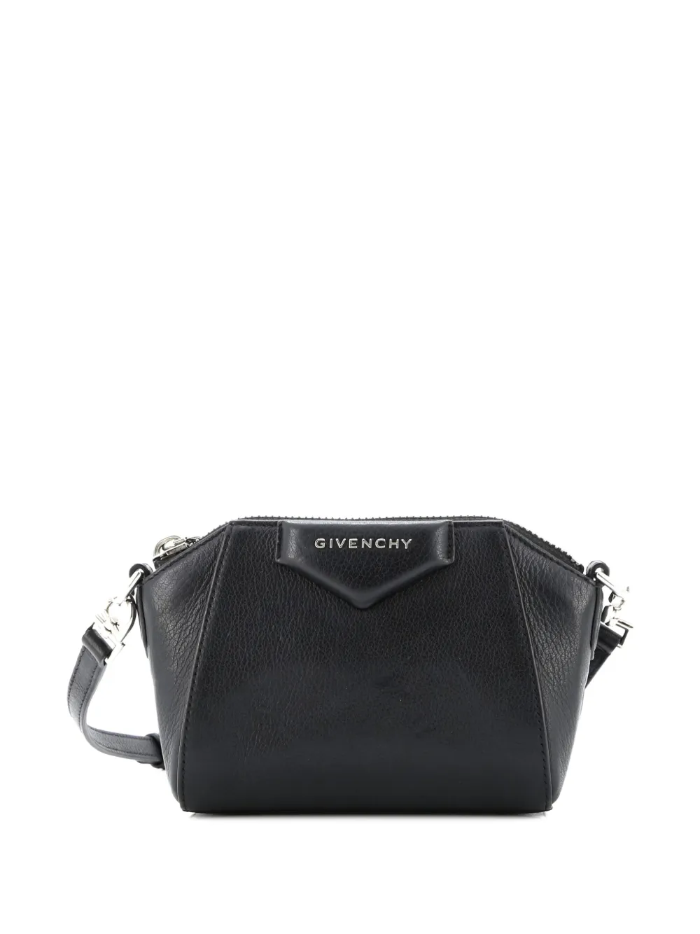 Pre-owned Givenchy Antigona Leather Nano Crossbody Bag In Black