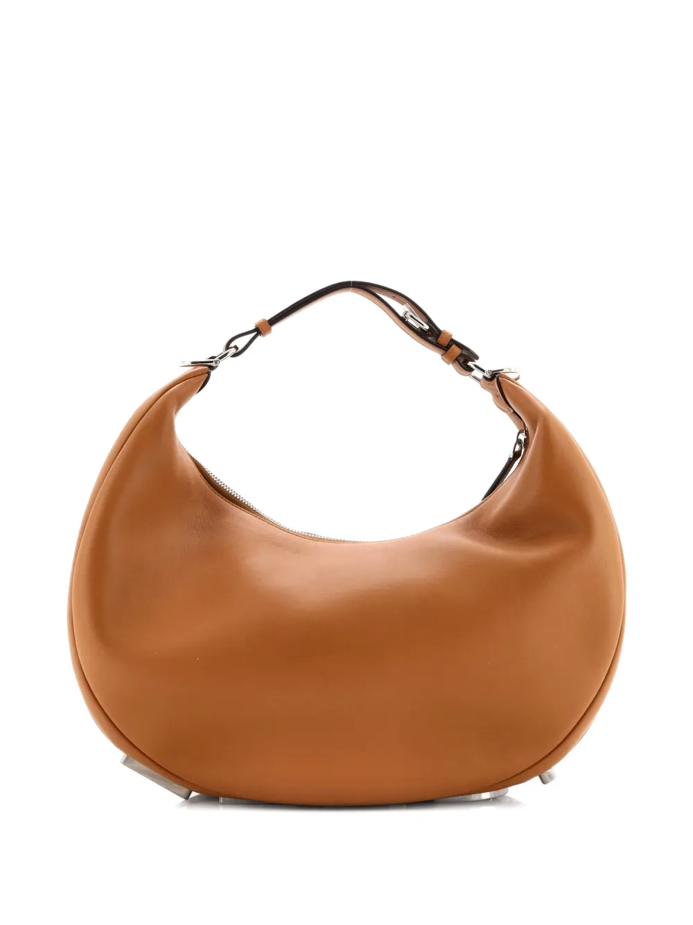 Pre-owned Fendi Graphy Bag Leather Medium Hobo Bag In Brown