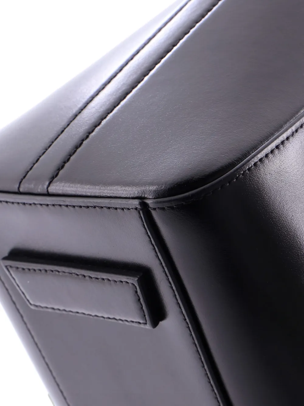 Pre-owned Givenchy Antigona Bag Glazed Leather Small Satchel In Black