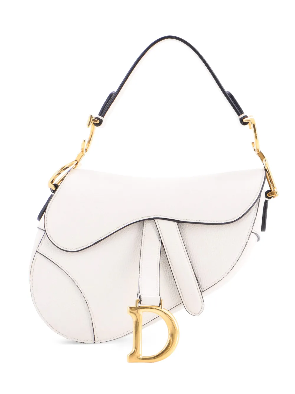 Christian Dior Pre-Owned Saddle Handbag Leather Mini shoulder bag - Bianco