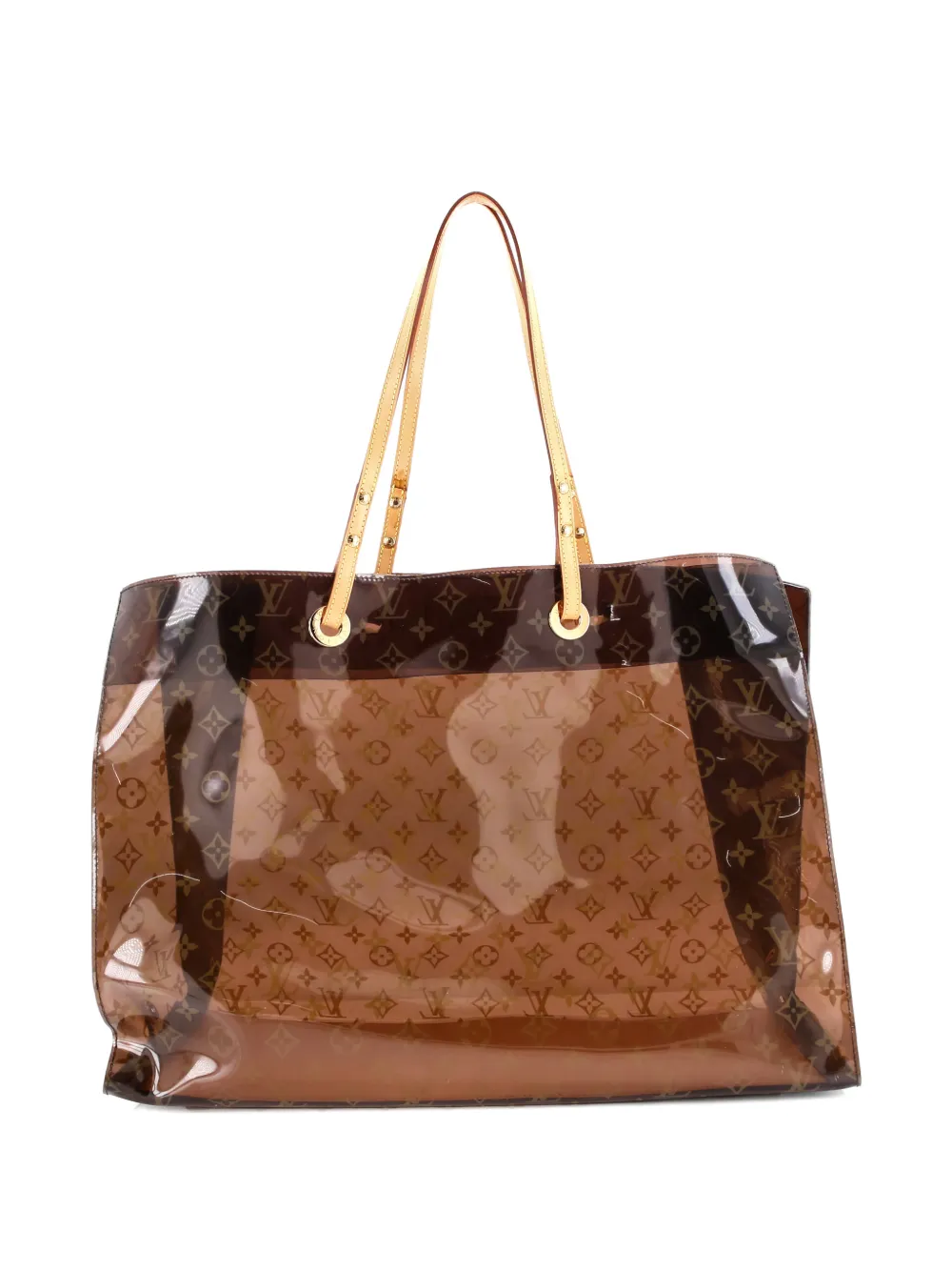 Pre-owned Louis Vuitton Ambre Sac Cabas Monogram Vinyl Gm Tote Bag In Brown