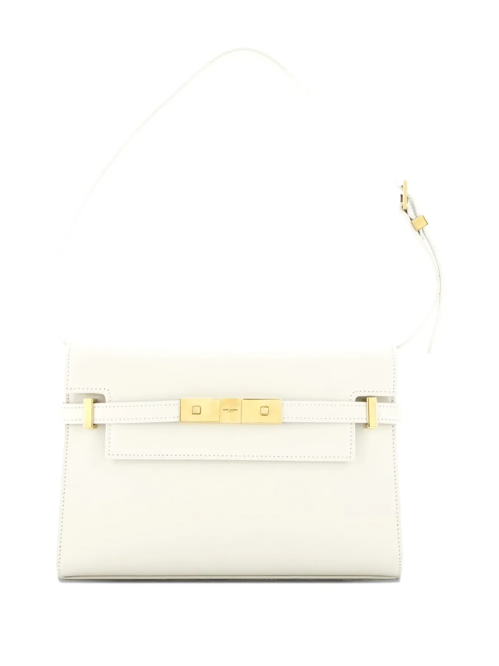 Pre-owned Saint Laurent Manhattan Leather Small Shoulder Bag In Neutral