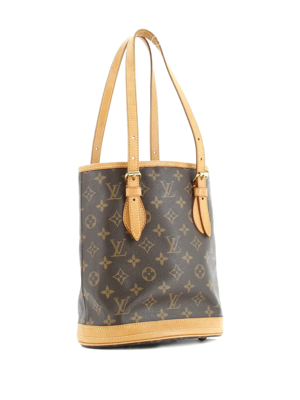 Pre-owned Louis Vuitton Petit Monogram Canvas Bucket Bag In Brown