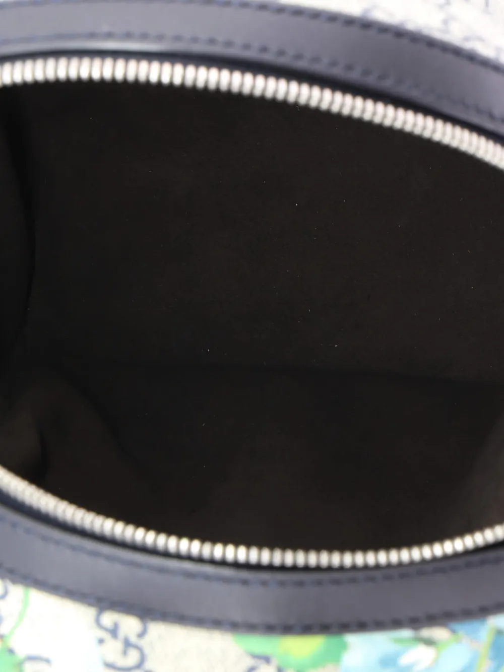 Pre-owned Gucci Zip Pocket Blooms Print Gg Coated Canvas Small Backpack In Blue