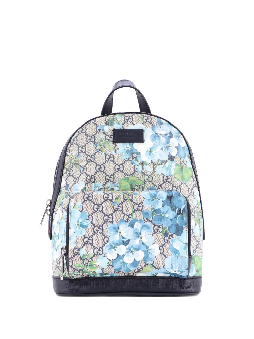 Gucci Pre-Owned mochila Zip Pocket Blooms Print GG Coated Canvas Small | azul | Image 1