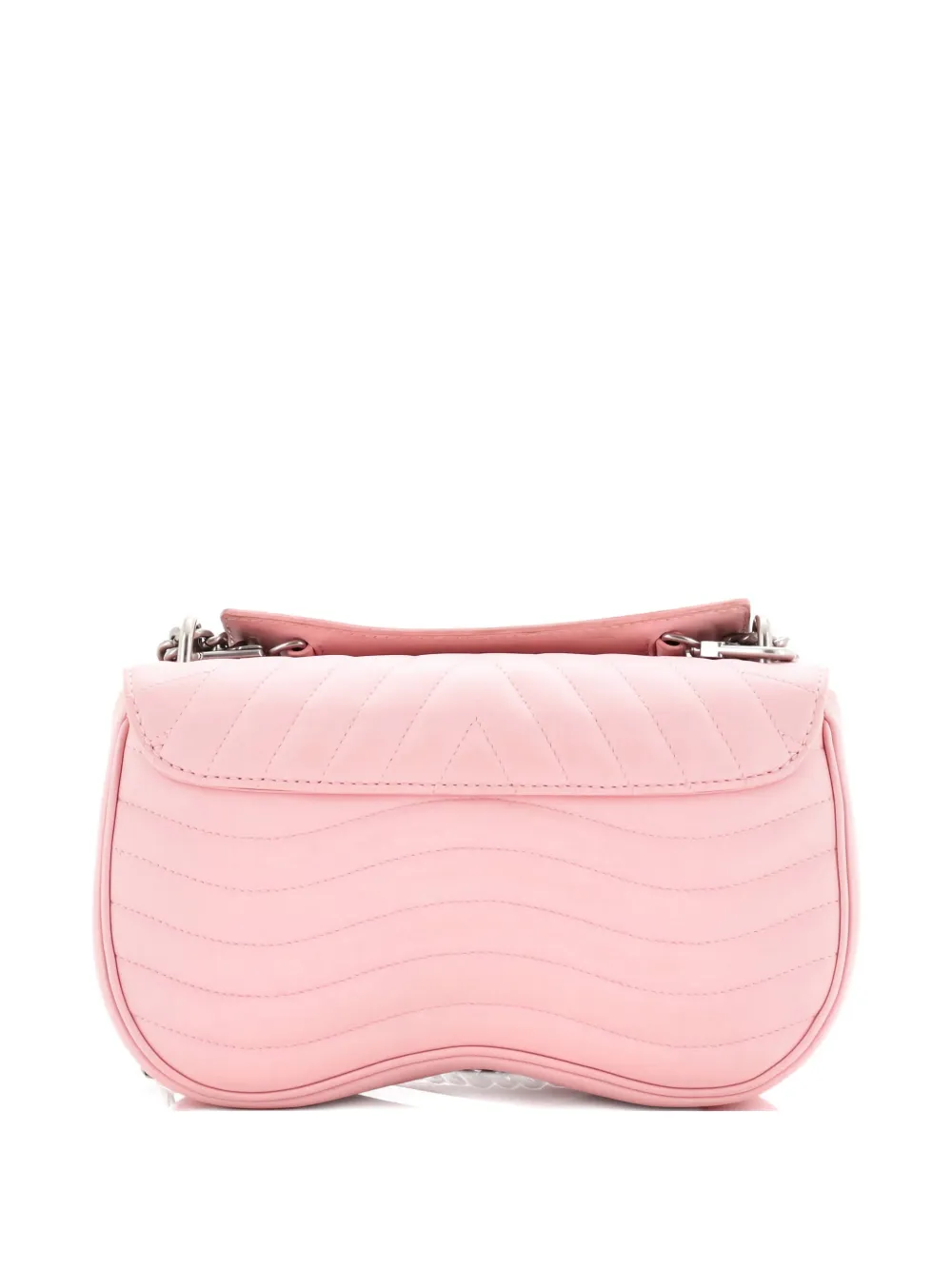 Pre-owned Louis Vuitton New Wave Chain Bag Quilted Leather Mm Crossbody Bag In Pink