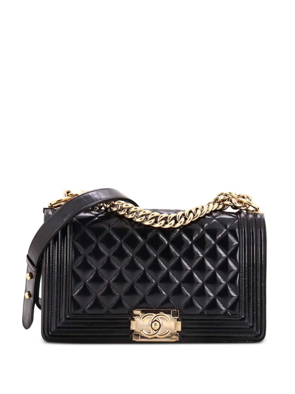 CHANEL Pre-Owned Boy Flap Bag Quilted Iridescent Glazed Calfskin Old Medium shoulder bag - Nero