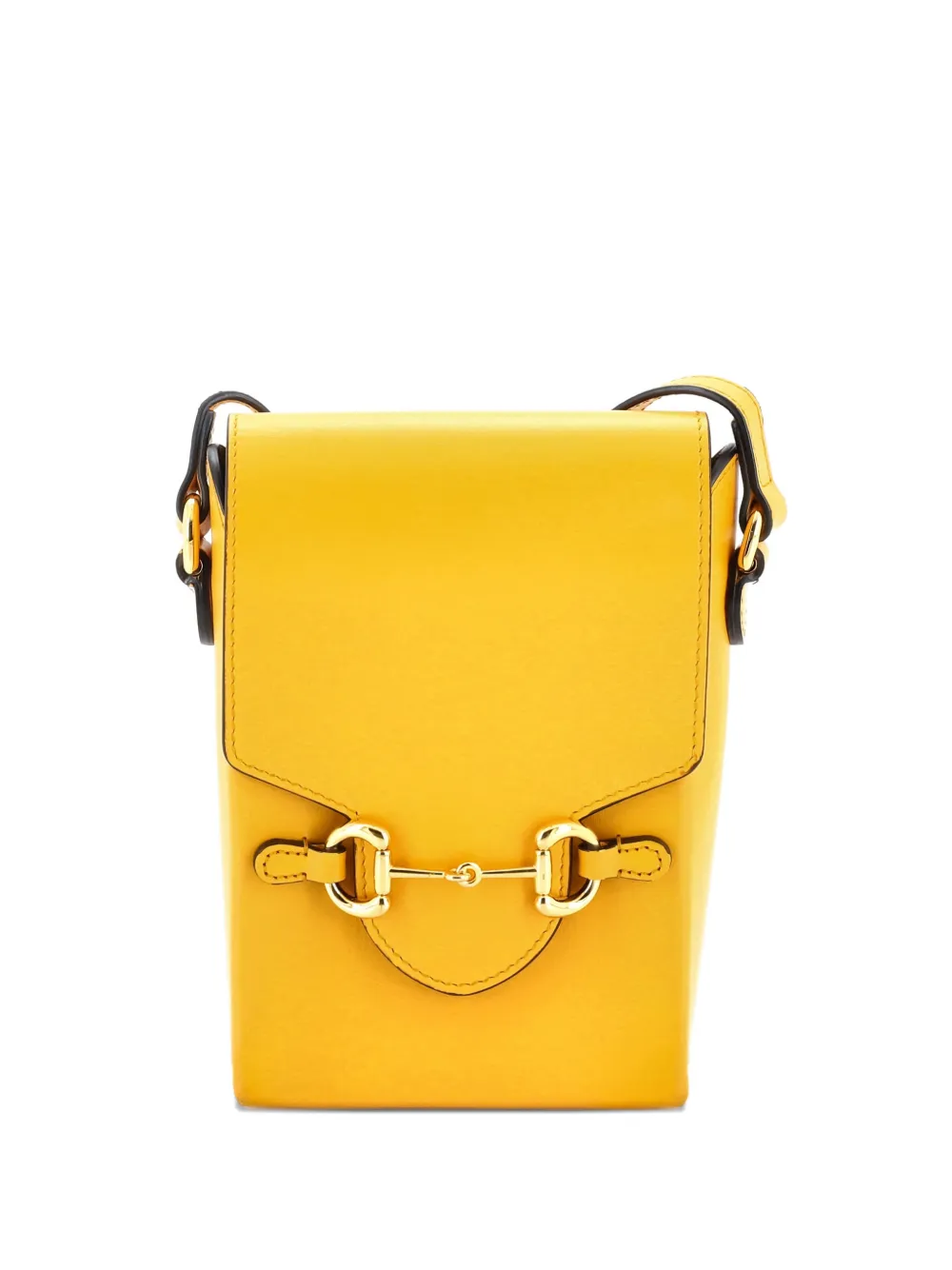 Gucci Pre-Owned Horsebit 1955 Leather Mini crossbody bag - Giallo
