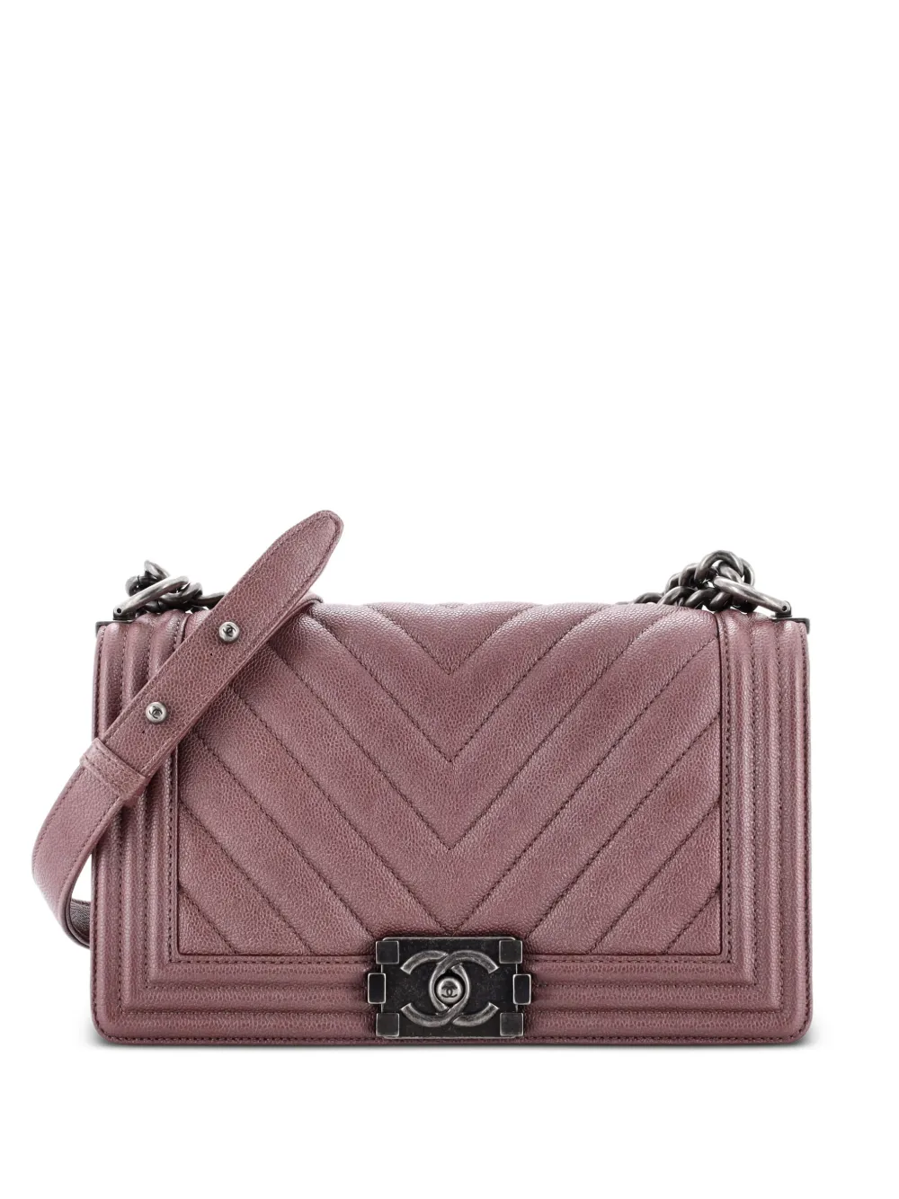 CHANEL Pre-Owned Boy Flap Bag Chevron Caviar Old Medium shoulder bag - Viola