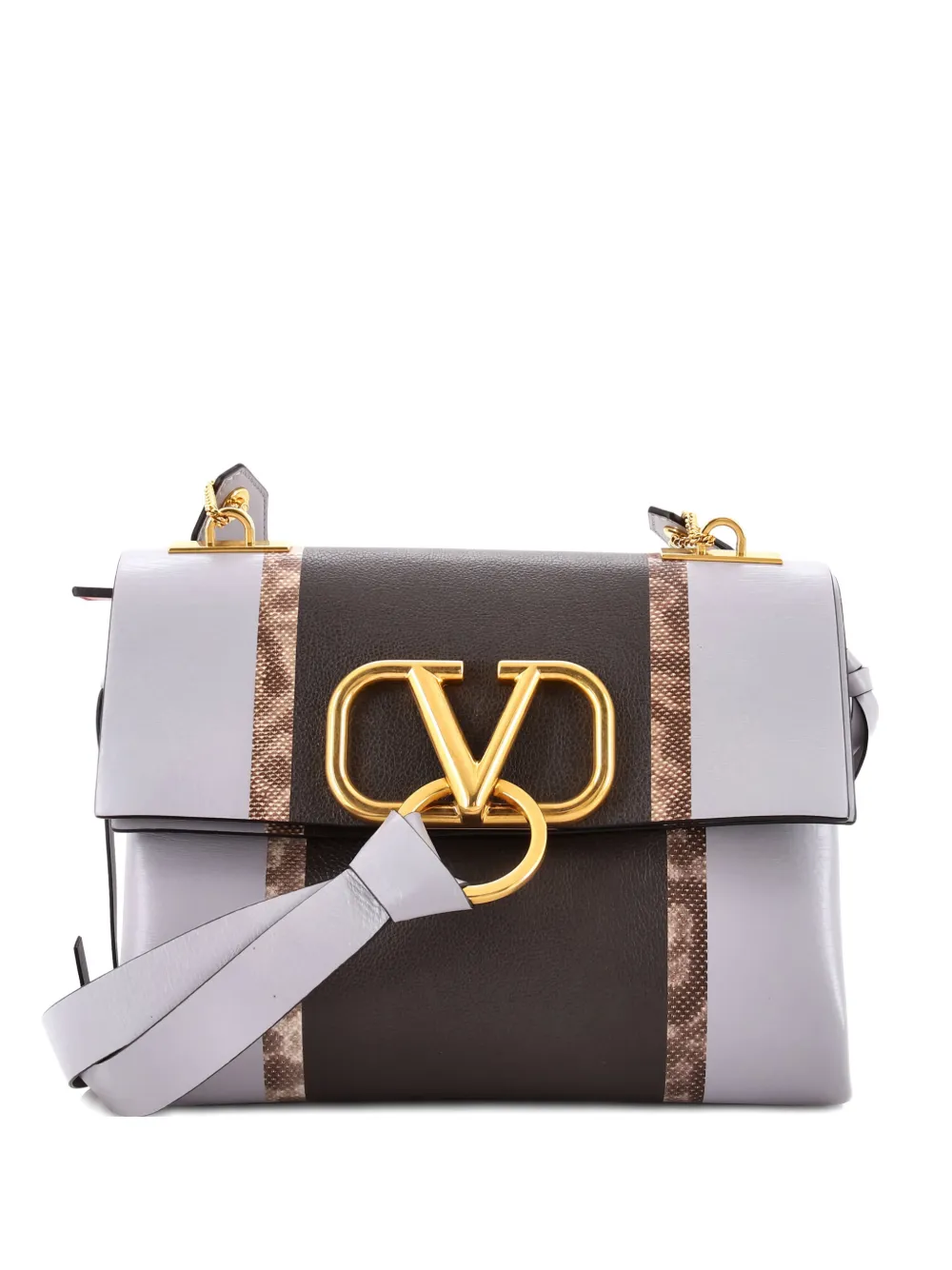 Valentino Garavani Pre-Owned VRing Printed Leather Small shoulder bag - Grigio