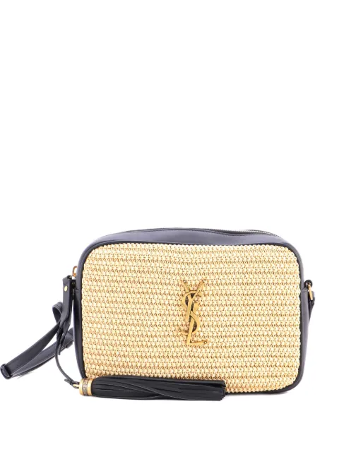 Saint Laurent Pre-Owned Lou Camera Bag Woven Raffia Small crossbody bag