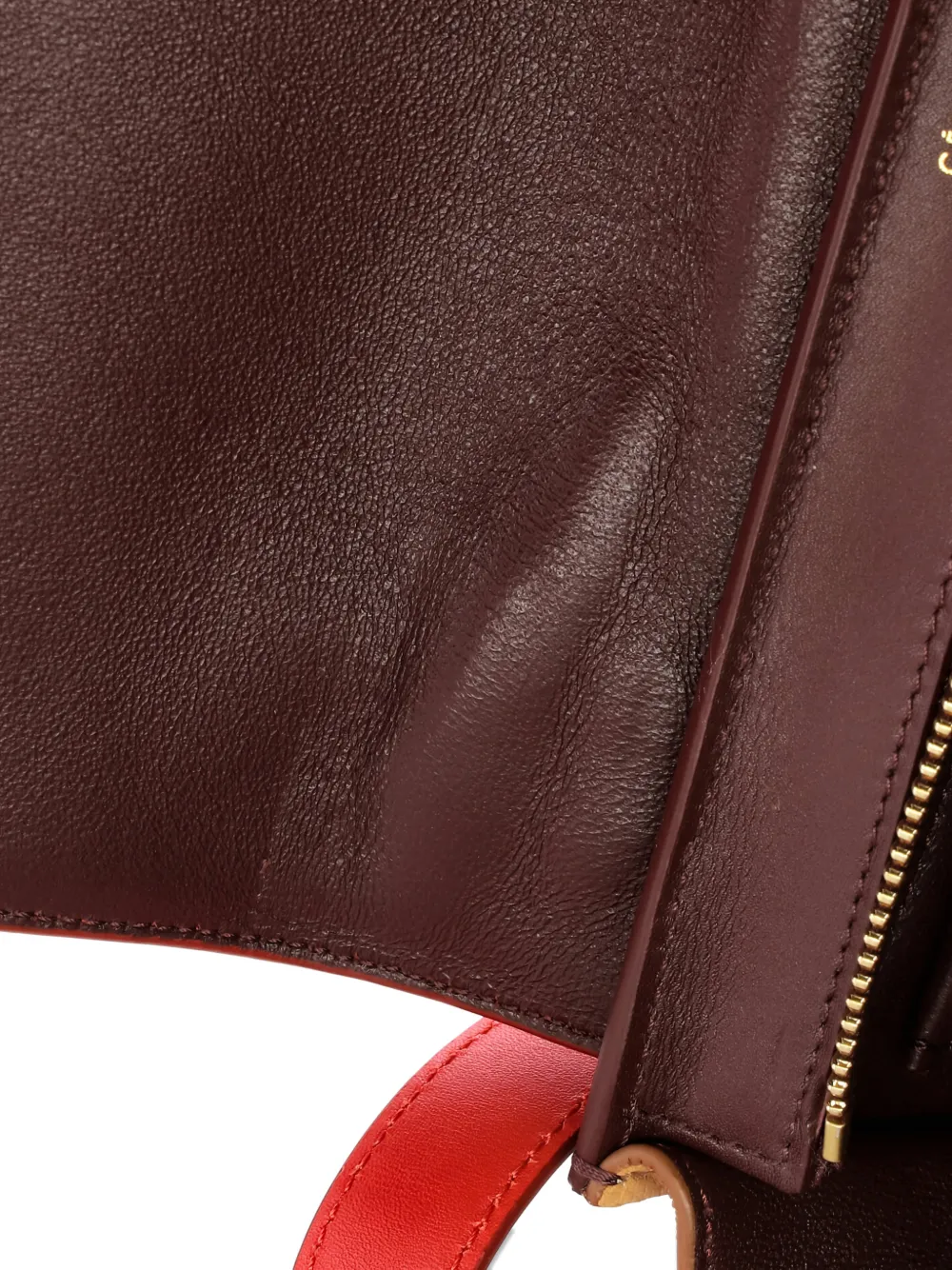 Pre-owned Celine Tricolor Trapeze Bag Leather Small Satchel In Brown