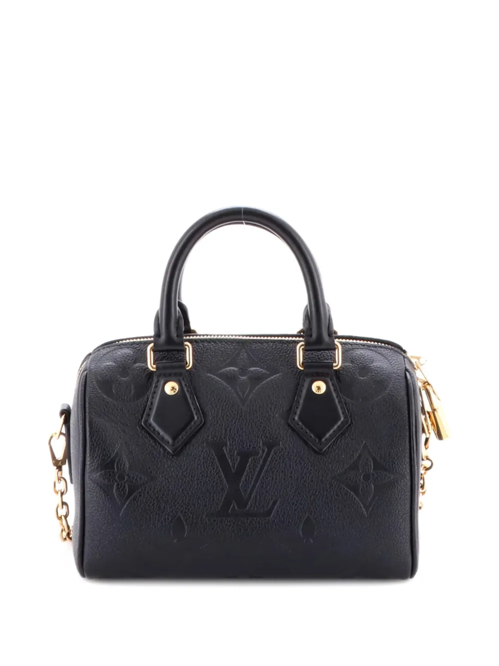 Pre-owned Louis Vuitton Speedy Bandouliere Bag Monogram Empreinte Giant 20 Crossbody Bag In Black