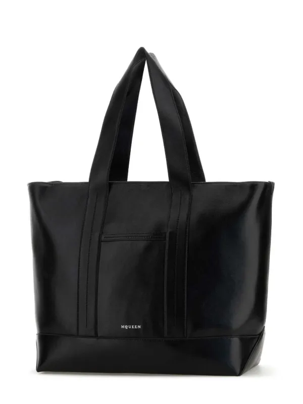 Alexander McQueen レザー トートバッグ | ブラック | FARFETCH JP