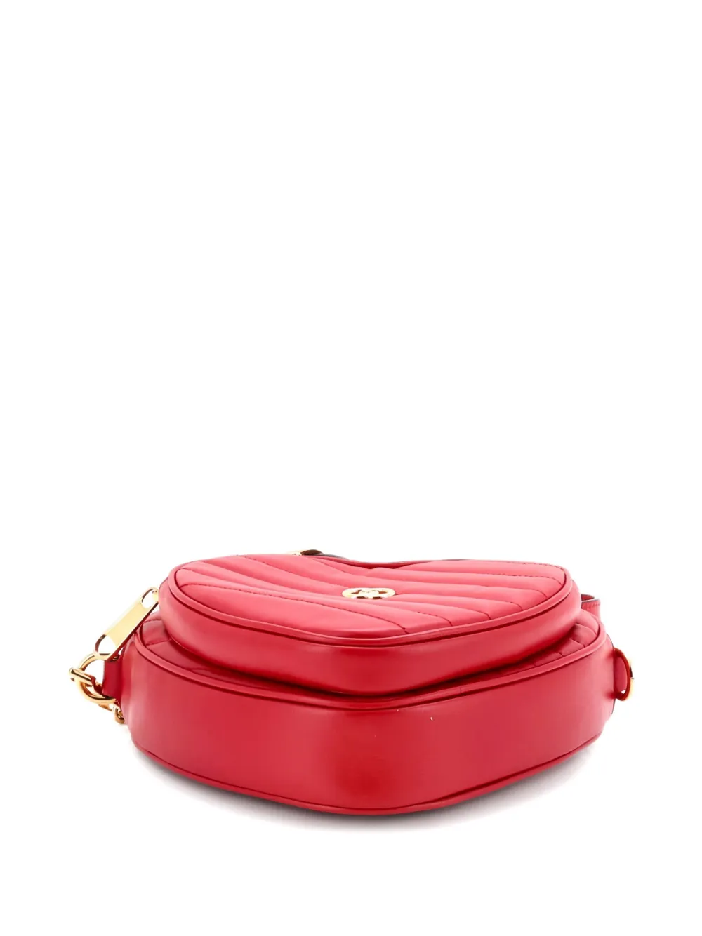  Gucci Pre-owned Interlocking G Heart Diagonal Quilted Leather Mini Shoulder Bag - Rojo 