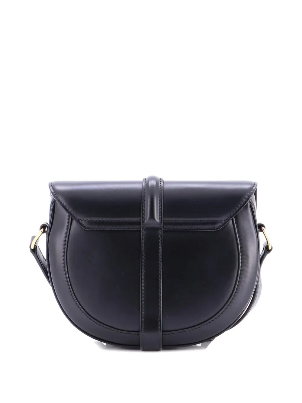 Pre-owned Celine Besace 16 Bag Tweed And Leather Small Shoulder Bag In Black