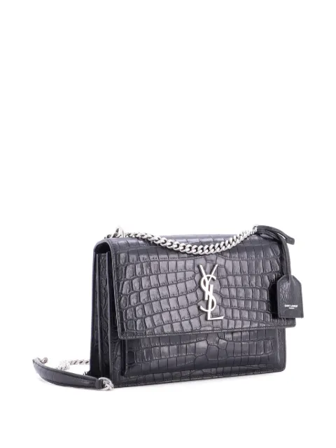 Saint Laurent Pre-Owned Sunset Crocodile Embossed Leather Medium crossbody bag