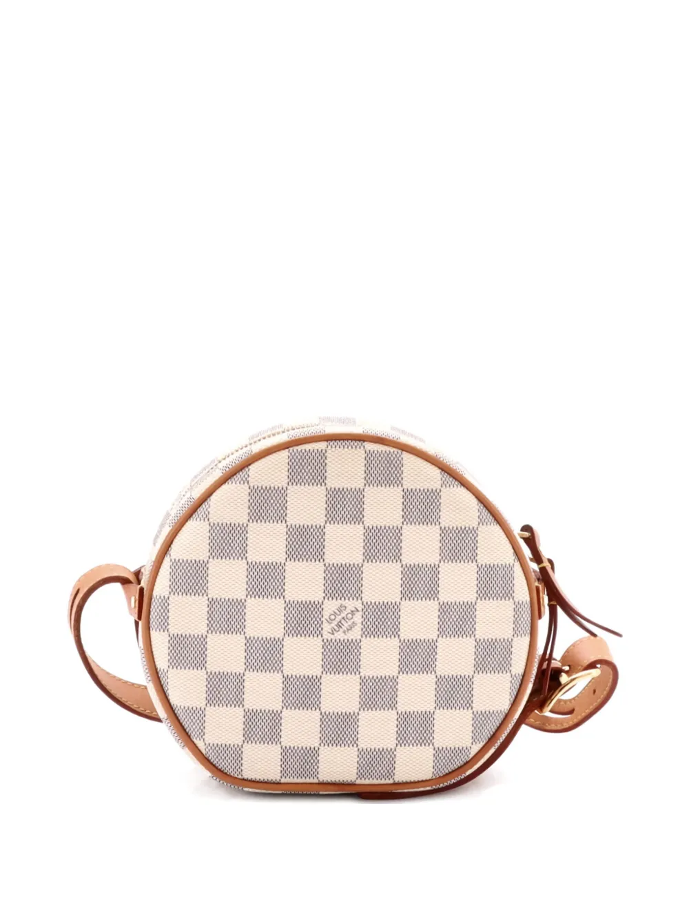 Pre-owned Louis Vuitton Boite Chapeau Souple Bag Damier Pm Crossbody Bag In White