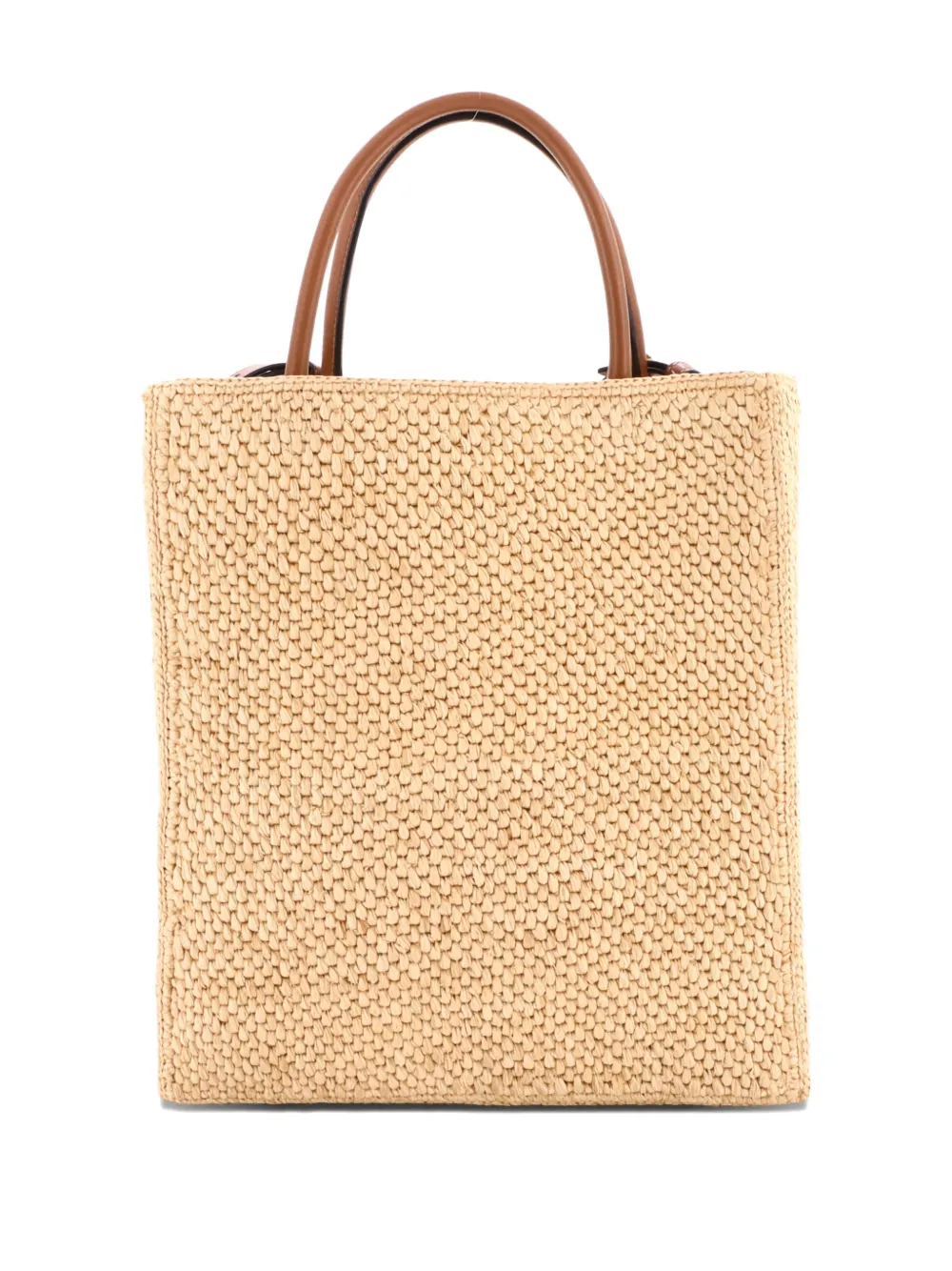 LOEWE Pre-owned A4 Raffia And Leather North South Tote Bag In Black