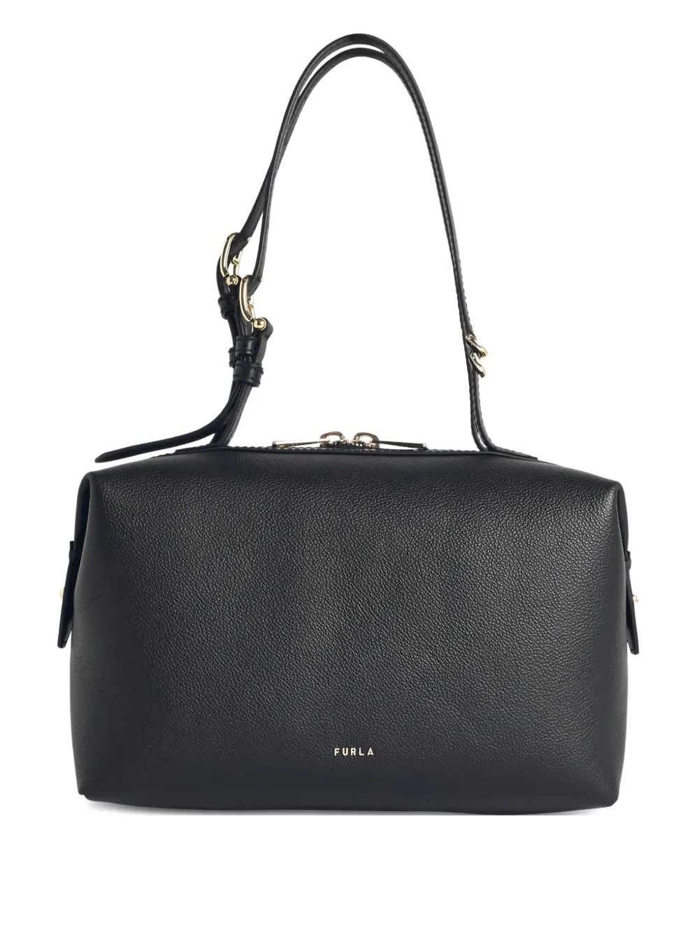 Furla Adjustable Leather Shoulder Bag In Black