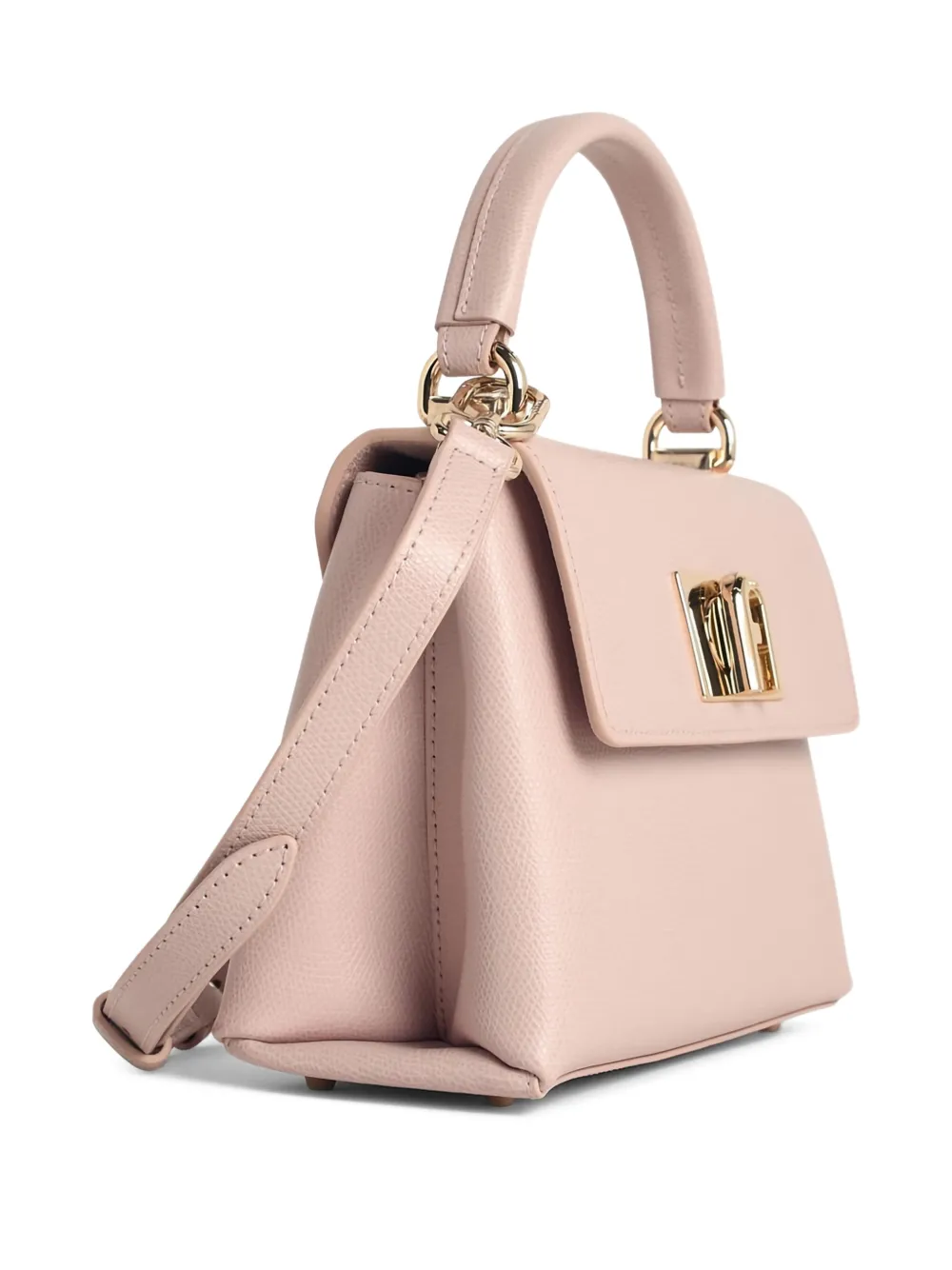 Furla Hammered Leather Shoulder Bag In Pink