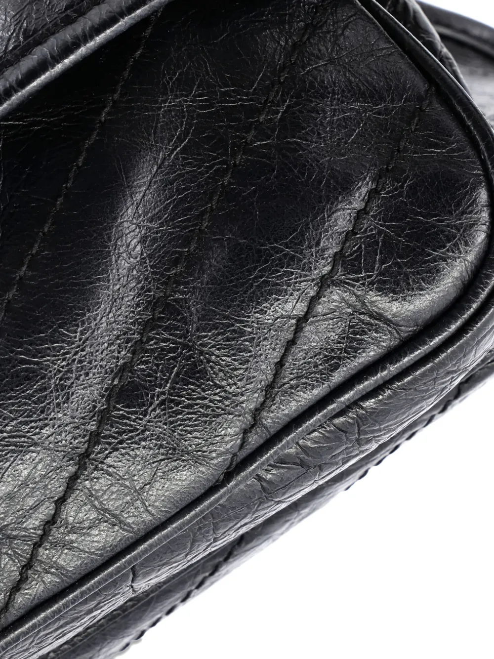 Pre-owned Saint Laurent Niki Chain Flap Bag Matelasse Chevron Leather Large Shoulder Bag In Black