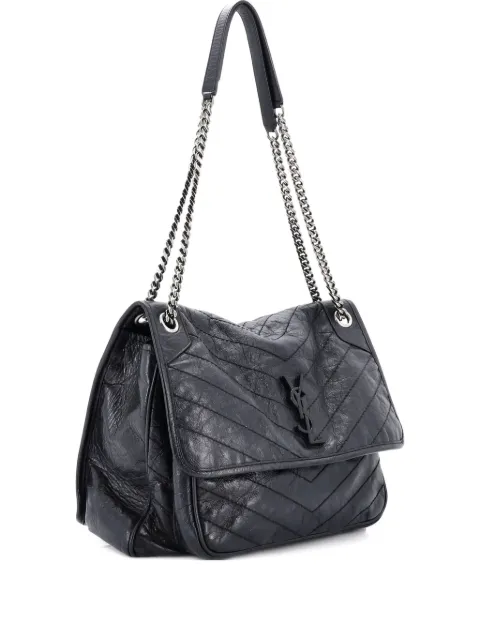 Saint Laurent Pre-Owned Niki Chain Flap Bag Matelasse Chevron Leather Large shoulder bag
