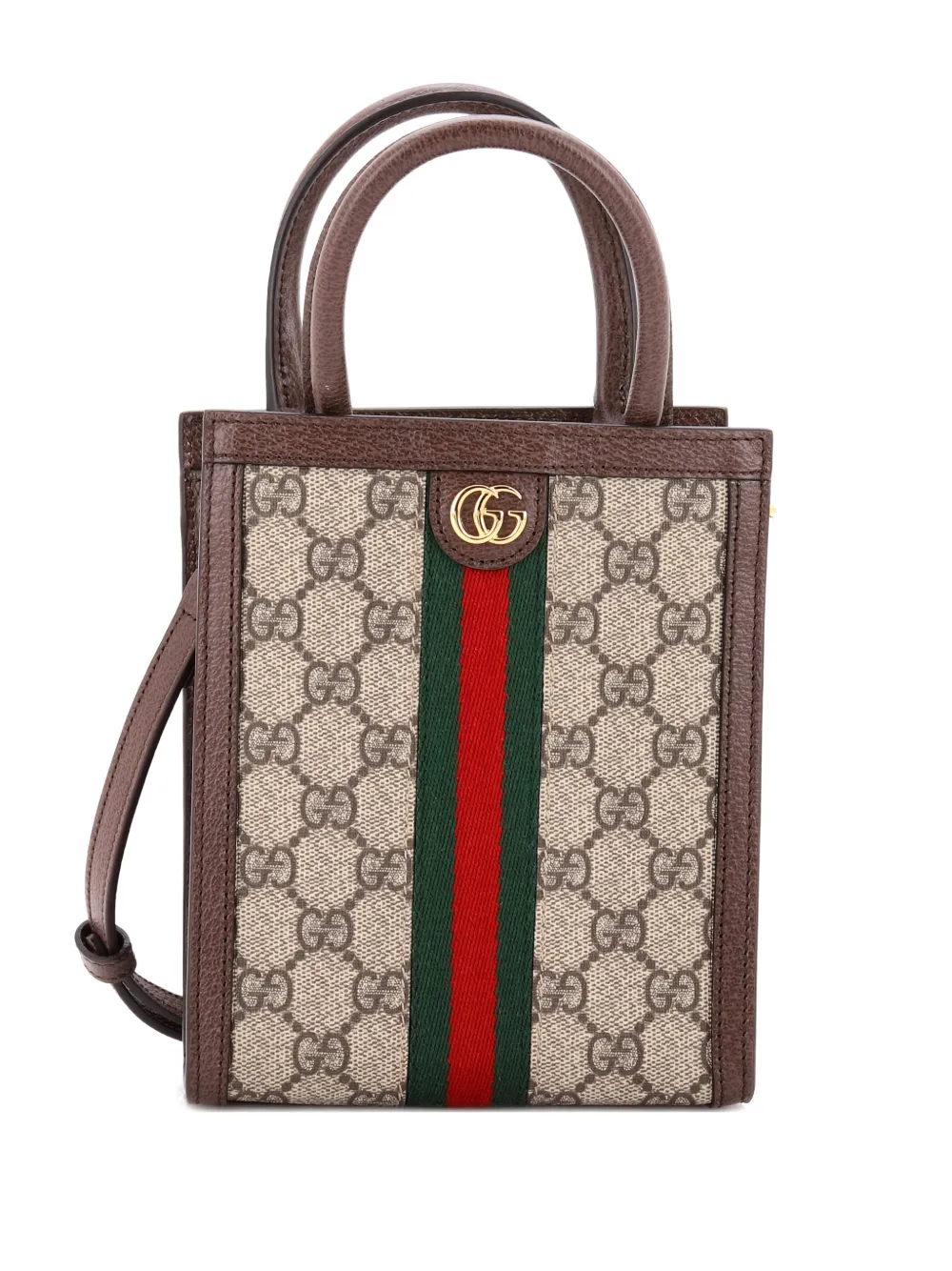 Gucci Pre-Owned Ophidia Convertible Tote GG Coated Canvas Super Mini crossbody bag - Marrone